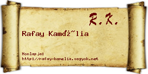 Rafay Kamélia névjegykártya